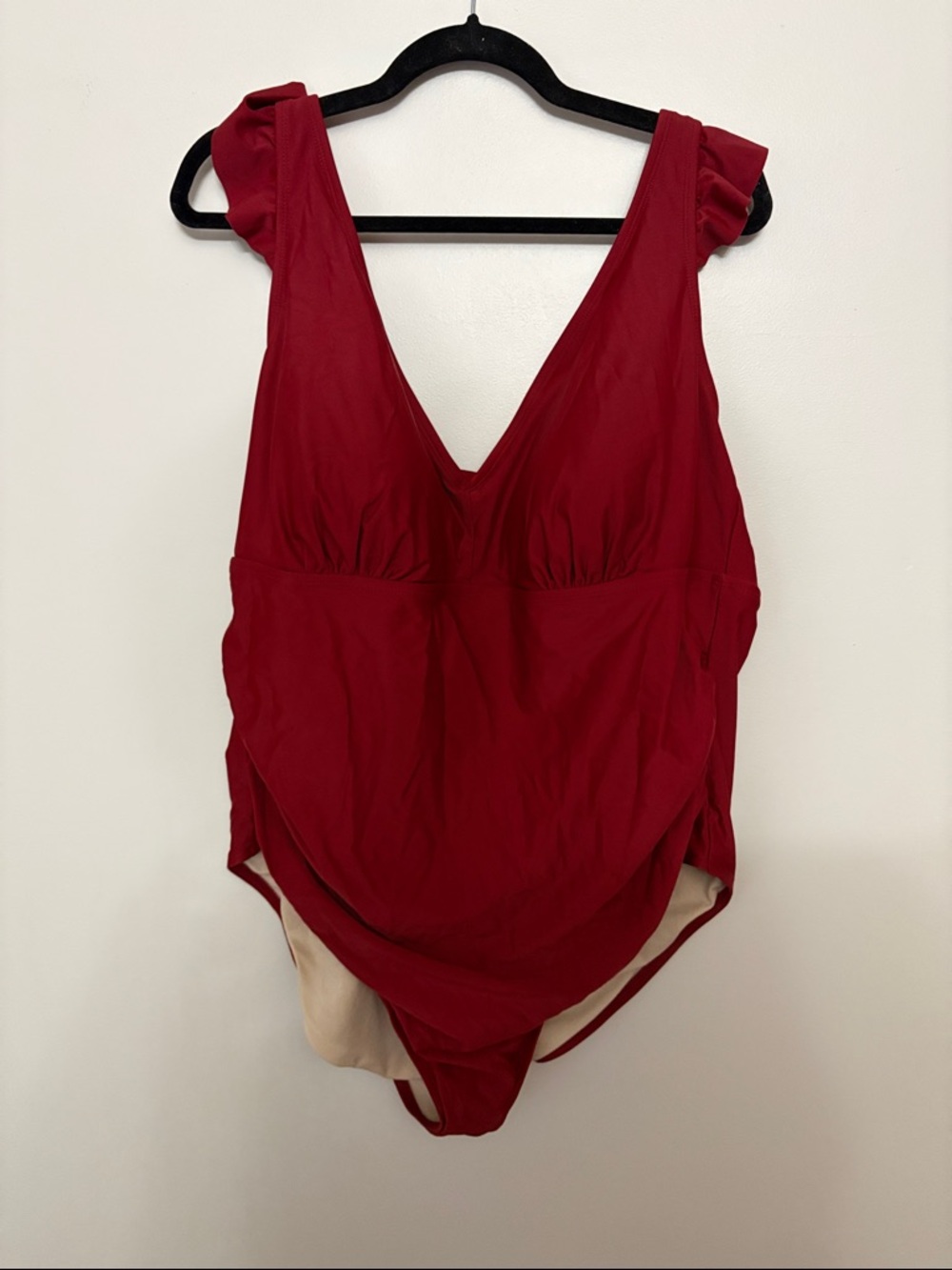 Kona Sol Deep V Red One-Piece Swimsuit